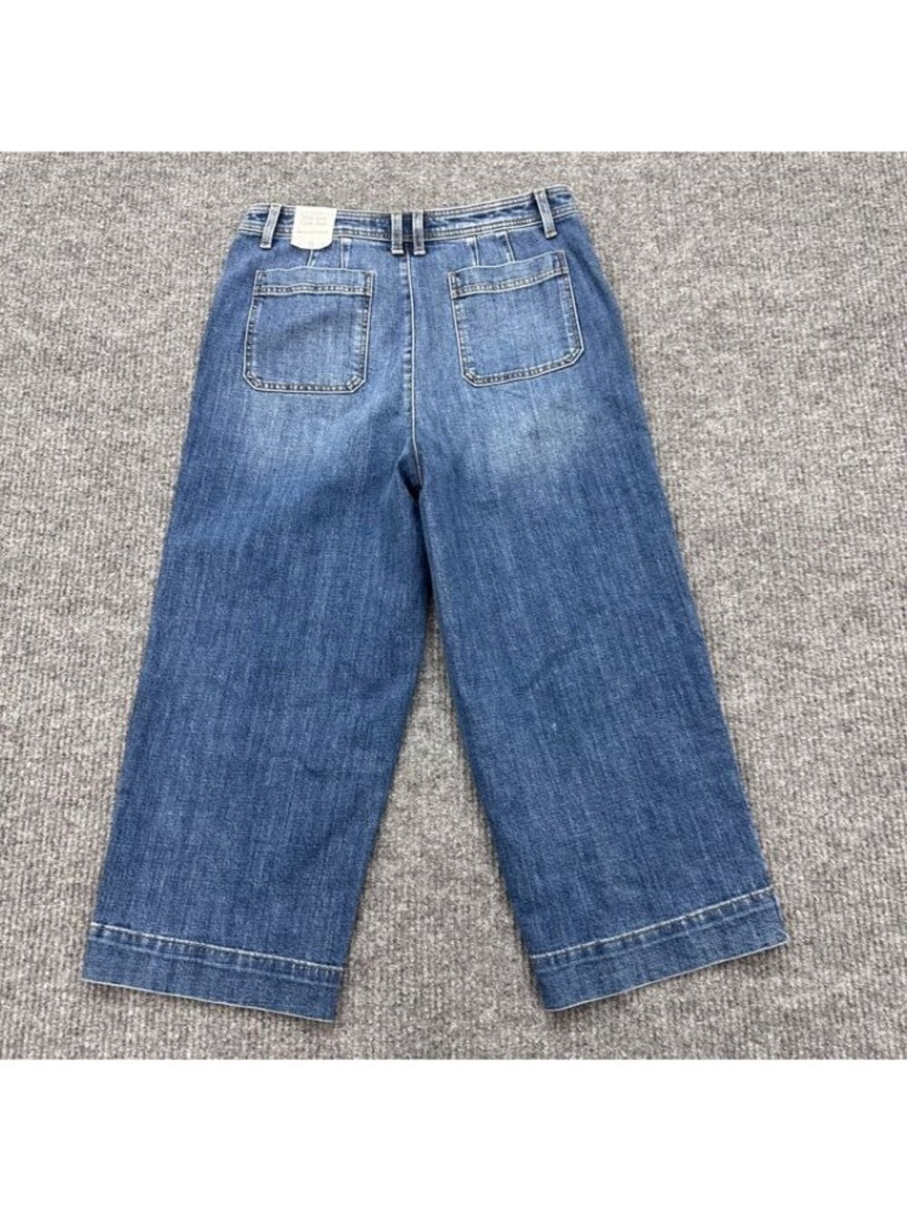Talbots Wide Leg Crop Jeans Medium Wash Denim High Rise Relaxed Womens Sz 12 NEW - Picture 10 of 10